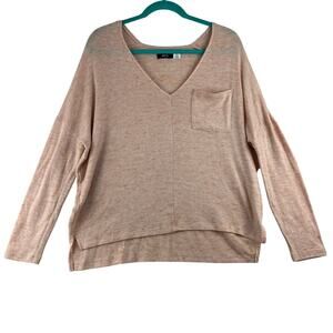 BDG Long Sleeve Sweater Top Women's Way Oversized Small Heathered Rust/Cream